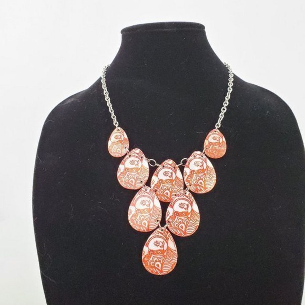 Studio Works Necklace‎ Coral Panel Statement Shell